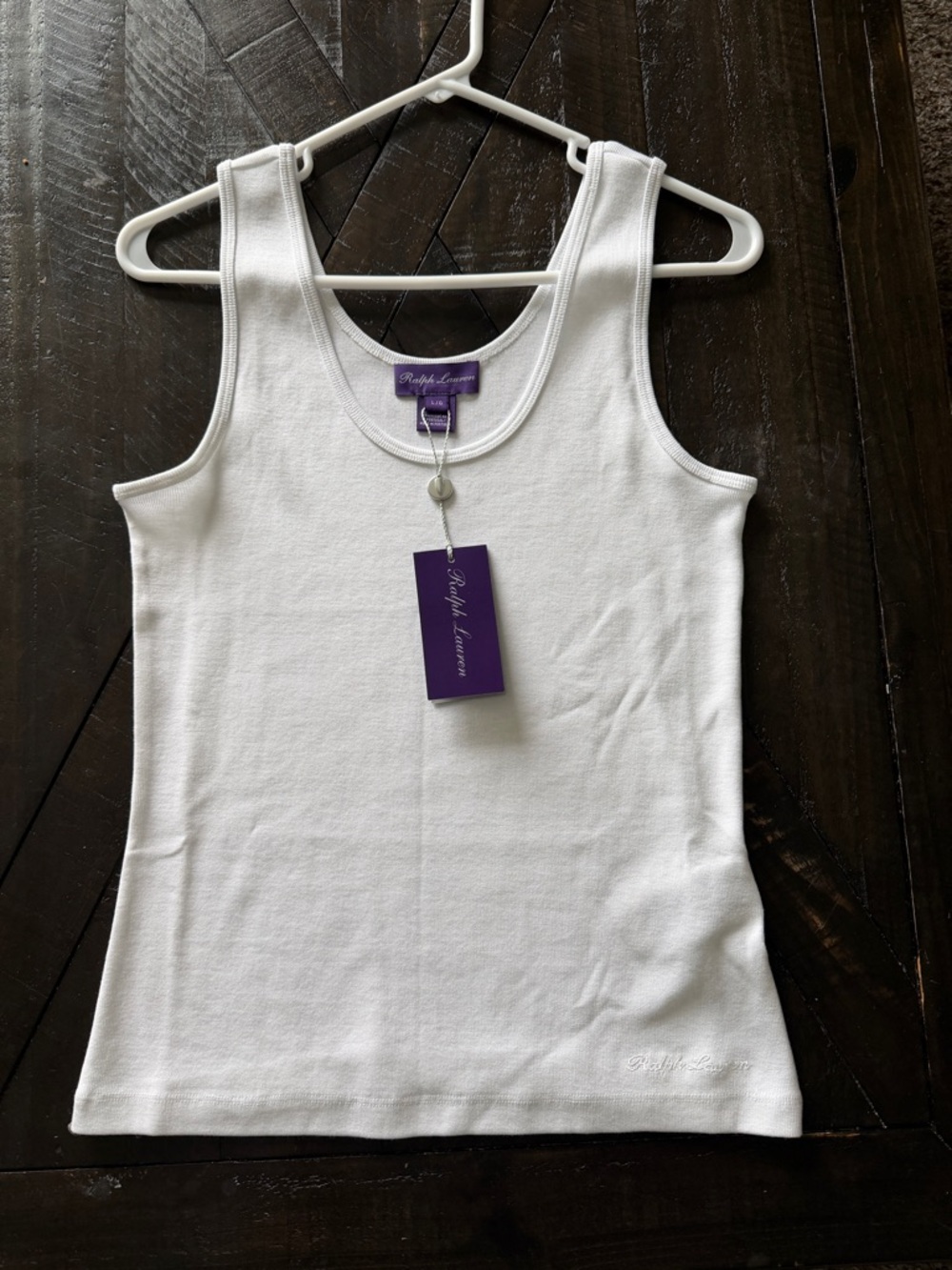 Ralph Lauren White Ribbed Tank - Women's Sleeveless Top